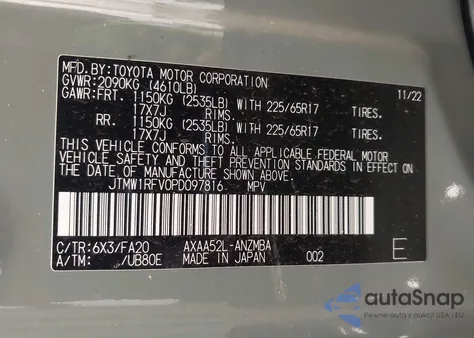 2023 Toyota Rav4 Xle from USA, damaged, VIN JTMW1RFV0PD097816